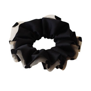 川野质感黑褶皱丸子头发圈网红2025新款发绳扎头绳皮筋高弹力耐用