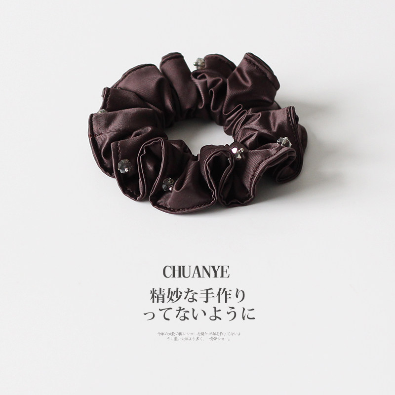川野法式水钻缎面褶皱小肠发圈女新款轻奢小众发绳高弹力耐用发饰,饰品/流行首饰/时尚饰品新,发饰,淘宝优惠券,粉丝福利购,淘宝优惠卷