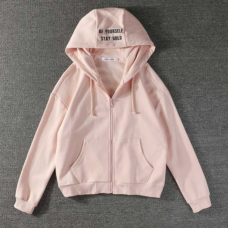 ins超火2019连帽开衫韩版拉链女