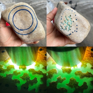 缅甸天然翡翠原石木那场口打灯透皮壳老油性好种老肉细