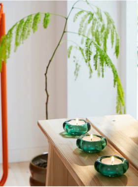 新品宜家布洛法格 蜡烛盘烛台绿色粉红色浪漫氛围蜡烛托代购