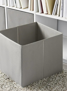 宜家KOSINGEN考辛根盒淡灰色33x38x33卡莱克收纳盒储物盒折叠代购