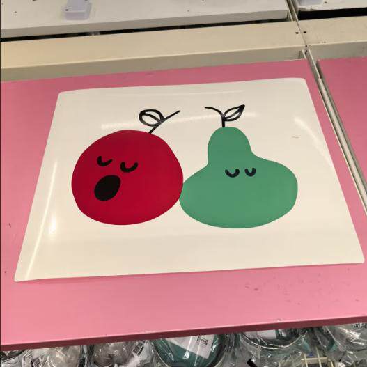 IKEA宜家 格吕恩芬克 餐垫，红色/绿色30x40 厘米儿童餐垫幼儿园