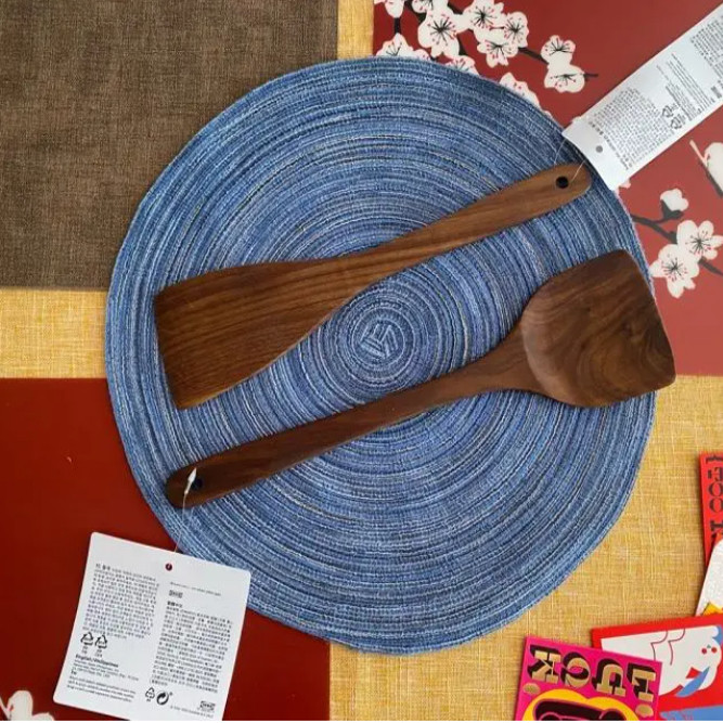 IKEA宜家梅菲斯胡赫特实木锅铲饭勺不粘锅家用铲子炒菜长柄小煎铲