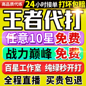 【首单免费丨纯绿秒上号丨百星工作室】王者荣耀代打代练排位上分