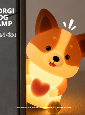 Corgi Dog Lamp | 小狗柯基伴睡灯 拍打感应 延时关灯 萌犬守护