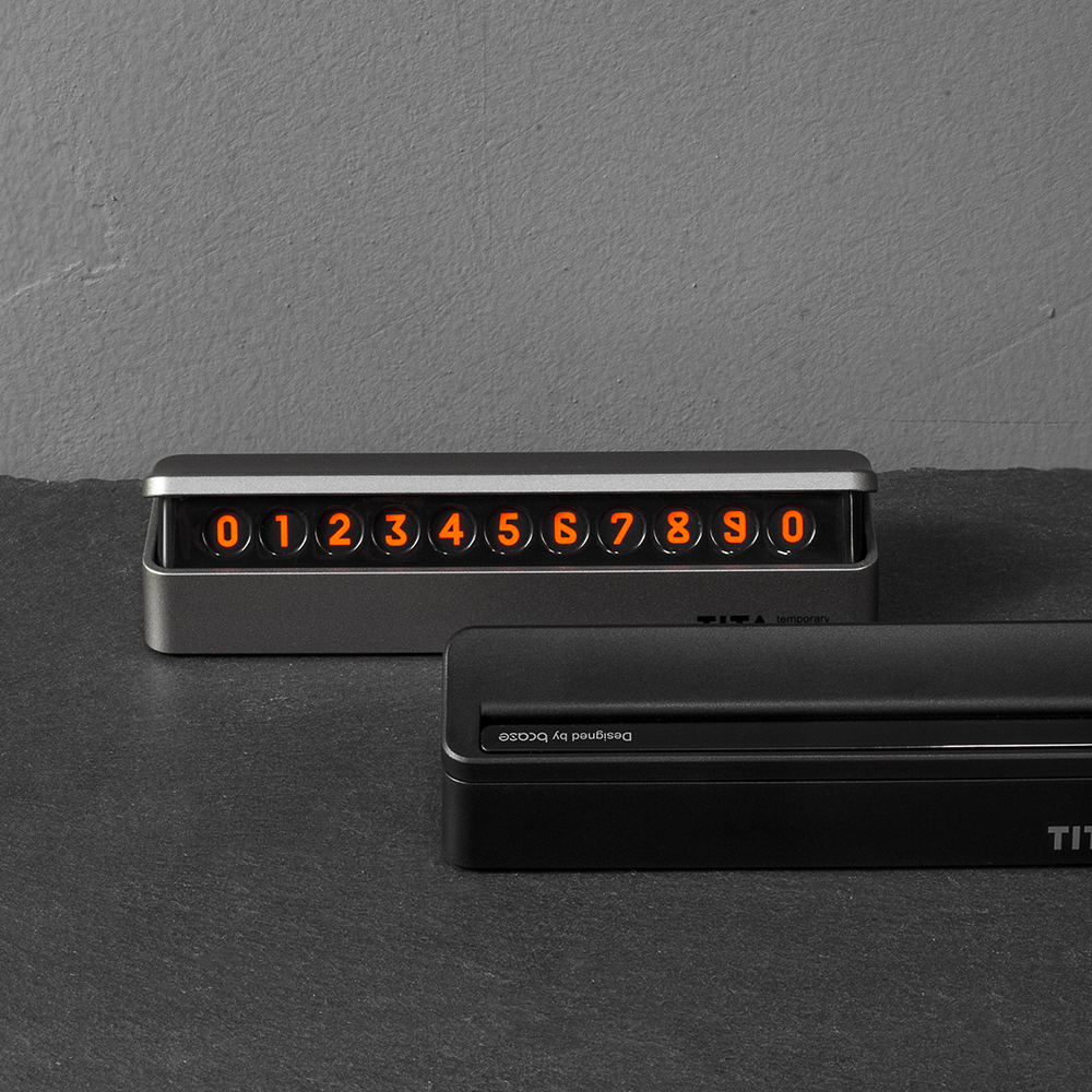 BCASE TITA | 汽车临时停车牌 可隐藏式立体反转挪车电话号码牌