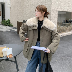 新款复古慵懒风毛毛内里派克服女加厚保暖外套179-502-P245-K358图片