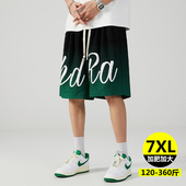 男士 加肥加大宽松型休闲运动潮胖子五分裤 短裤 薄款 夏季 青少年大码