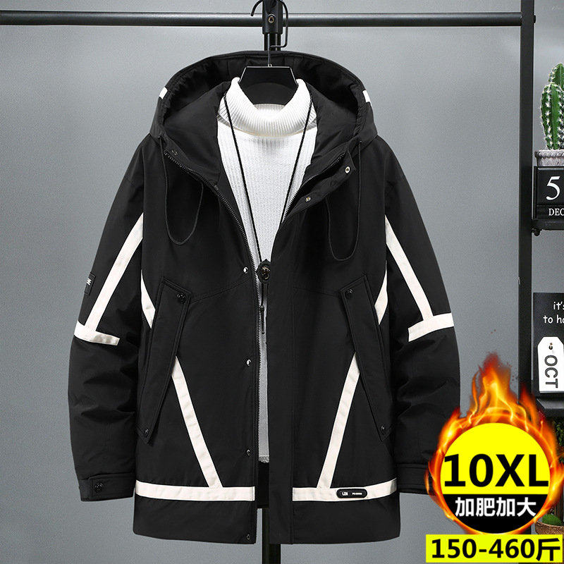 加肥加大码男士棉衣加厚款潮时尚青年胖男孩棉服大肚子280斤棉袄