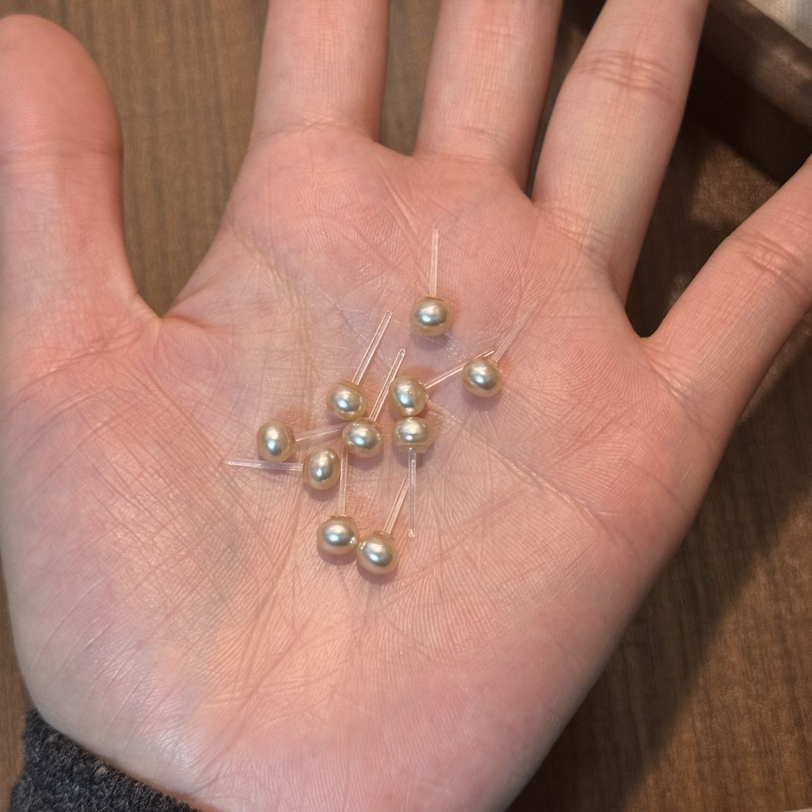 防过敏树脂珍珠耳钉ins风小众气质耳环扁圆高级塑料针耳饰耳钉女