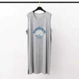 Мужской летний мультяшный длинный банный халат без рукавов, платье без рукавов, средней длины, оверсайз