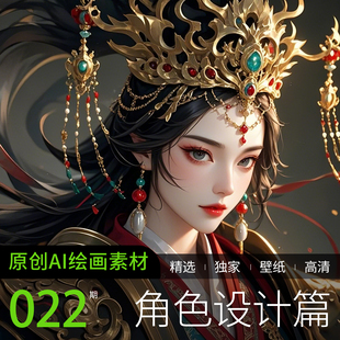 AI绘画参考高清美女动漫角色设计游戏CG王皇素材图片手机电脑壁纸