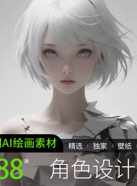 AI绘画参考高清美女动漫角色设计游戏CG折纸姑娘素材图片手机壁纸