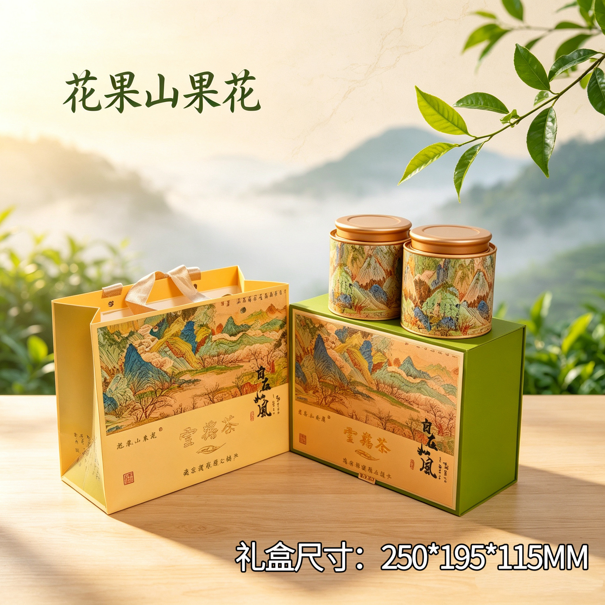 花果山果花连云港云雾茶绿茶50克*2罐装配送自在如风茶礼随手礼图片