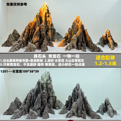 青龙石真石头鱼缸造景成品骨架