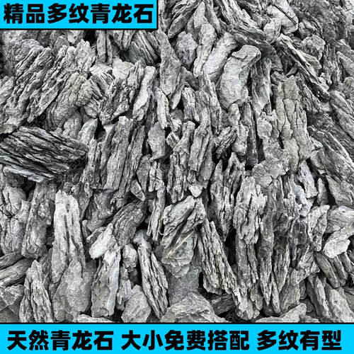 青龙石天然真石头鱼缸造景盆景水族草缸原石竖纹水陆缸雪山假山石