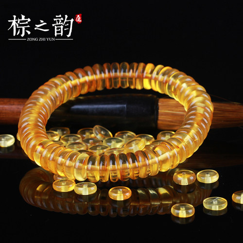 diy琥珀金刚星月菩提手串隔珠