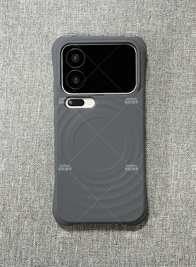 牛角四角超强防摔纯色炭灰色波漾水波纹磁吸15小米17PROMAX手机壳13适用14高级感Mi17pro液态硅胶软糯男女套