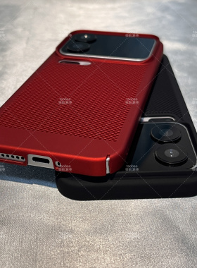 大红色散热通风透气FindX9适用OPPO Find X8Ultra/X7手机壳Reno14窝蜂孔洞X6PRO大孔X8S+镂空轻薄电镀磨砂硬