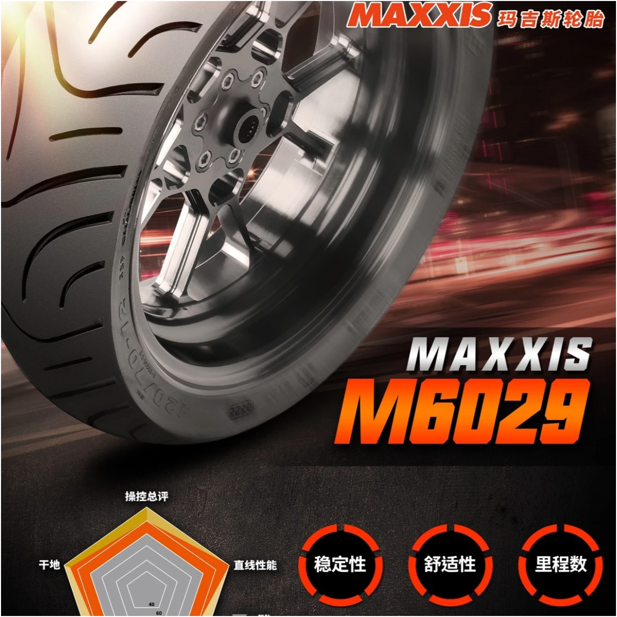 【玛吉斯】M6029半热熔真空轮胎10寸12寸电动摩托踏板通用