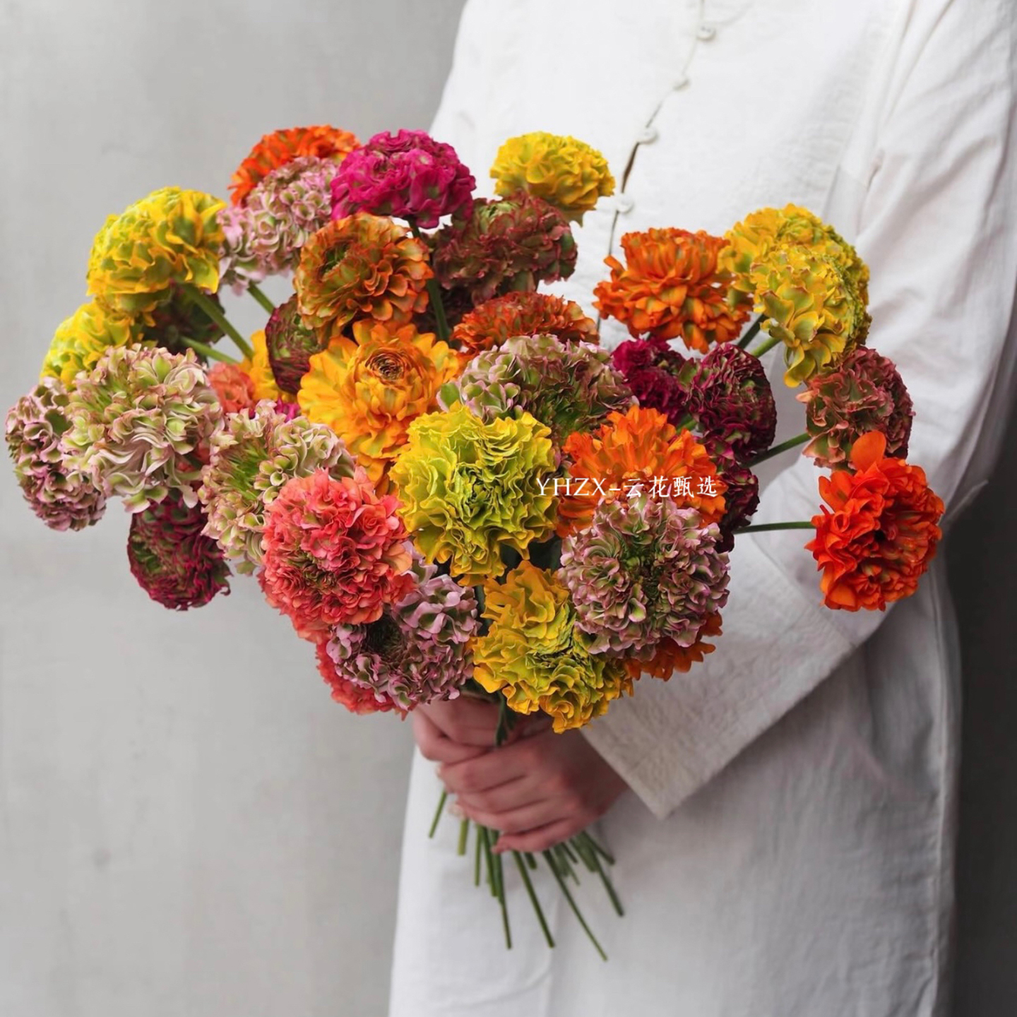 【云花甄选】混搭色幸运锦鲤洋牡丹家居装饰客厅水养瓶插真的鲜花