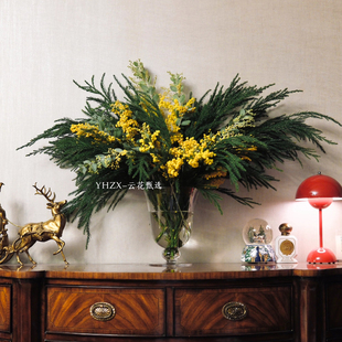 鲜花家居装 少女松金合欢真 饰水养瓶插观赏可做干花 云花甄选