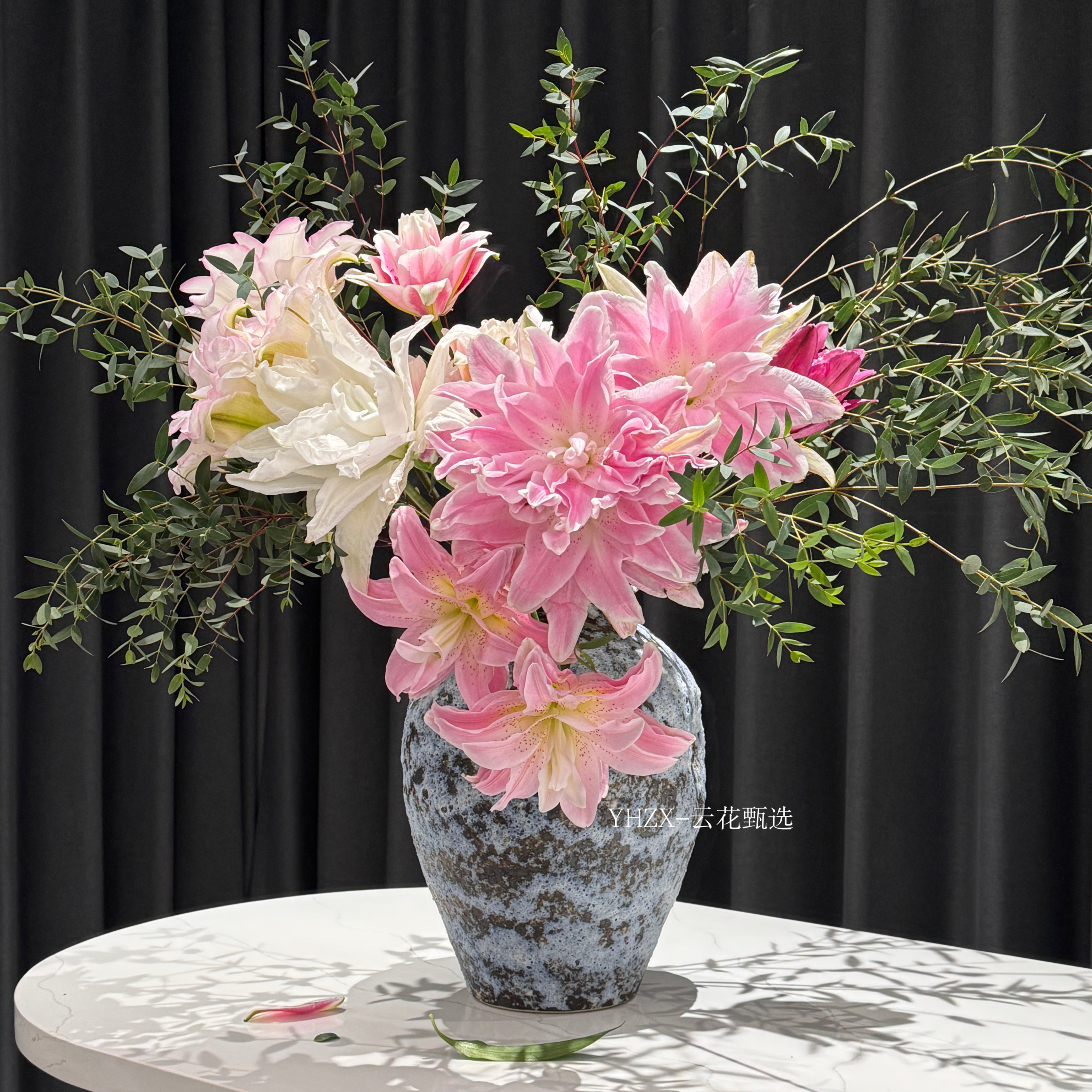 【云花甄选】2-3种组合重瓣百合花期久鲜花新中式玄关装饰有香味