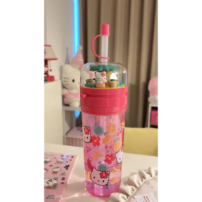 HelloKitty旋转可爱吸管水杯