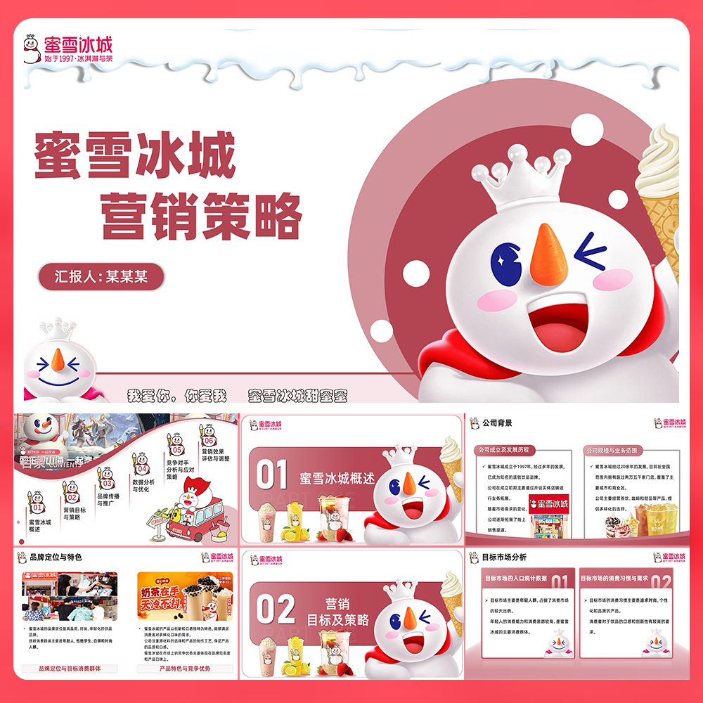 《蜜雪冰城品牌营销策略》市场调研分析28页PPT完整模板