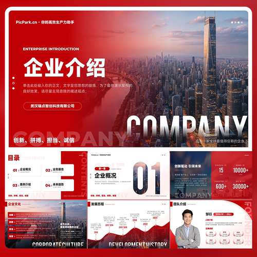 25页超实用大气红简约商务企业业务案例介绍PPT模板