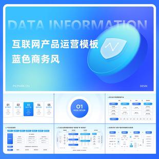 54页京东市场部蓝色实用市场调研逻辑图策划PPT模板