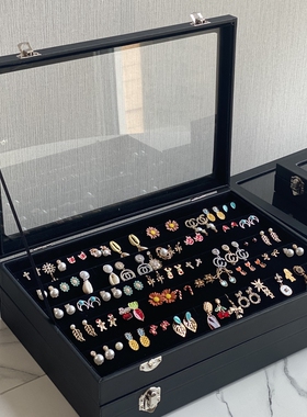 耳夹耳线饰品首饰盒大容量戒指项链手链展示架耳圈耳钉耳环收纳盒