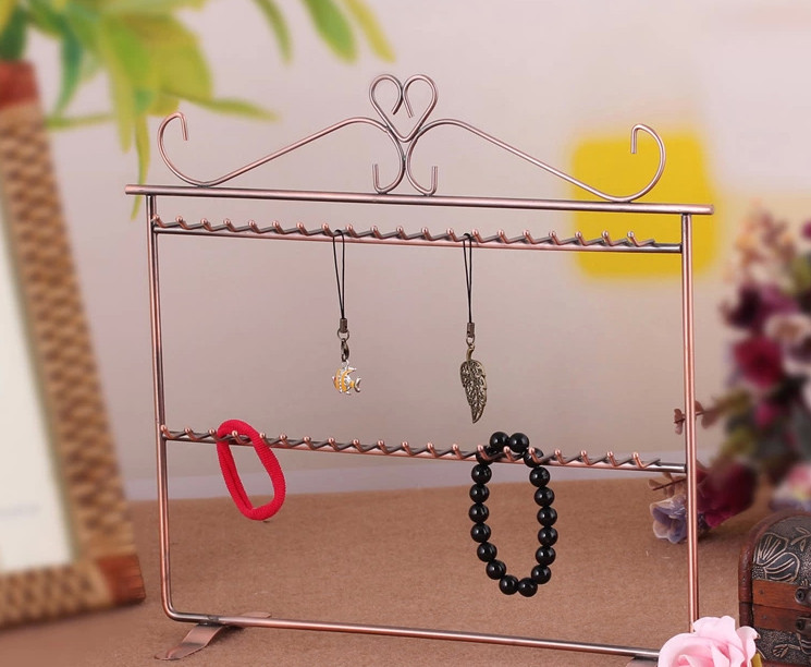 크리 에이 티브 휴대 전화 펜던트 키 체인 디스플레이 랙 귀걸이 쥬얼리 회전 랙 다목적 쥬얼리 랙 40 후크 더블 레이어 교수형 랙