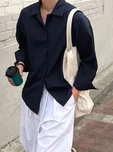 雪纺衬衣内搭打底寸衫 高冷禁欲系衬衫 薄款 男免烫垂感宽松长袖 四季