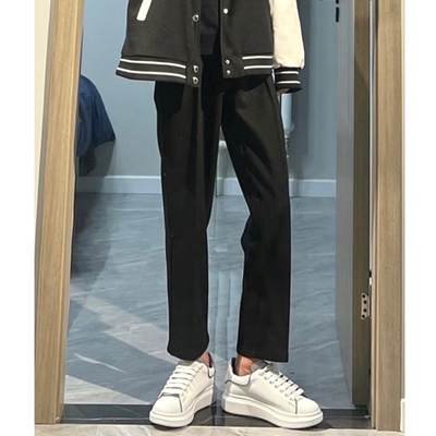 显高直筒西裤男生九分裤西装裤潮