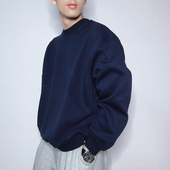 圆领套头运动衫 320g重磅纯棉卫衣男宽松落肩长袖 t恤美式 全棉透气