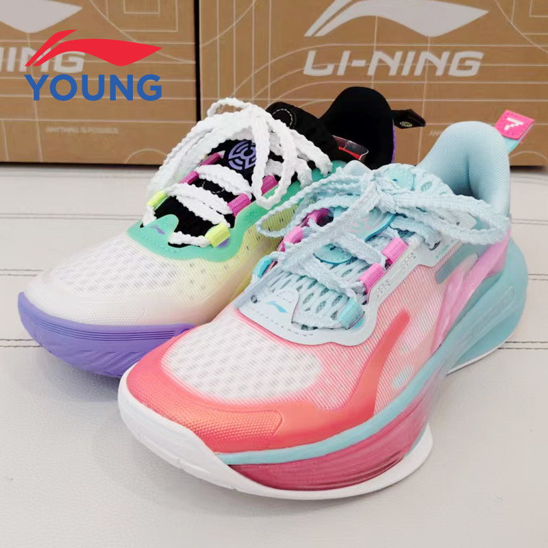 李宁童装2026夏季新款先锋灵7篮球鞋男童透气轻便运动鞋系带低帮