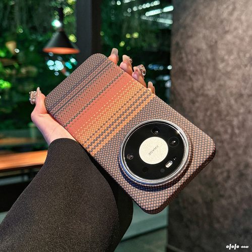 ins日落月升适用华为mate80promax手机壳新款凯夫拉碳纤维纹pura90pro保护壳p70pro磁吸充电60por超薄硬外壳
