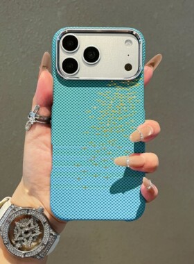 凯夫拉纹磁吸充电外壳适用苹果17promax手机壳新品碳纤维纹超火iphone17promax保护套ip16pm超薄高档15pro女