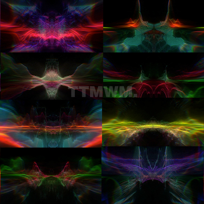 52个彩色扭曲波形 vjloops 动感节奏舞台背景视频素材Distorted12