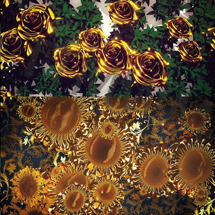 4个4K高清金色金碧辉煌向日葵玫瑰循环舞台背景大屏动态视频素材