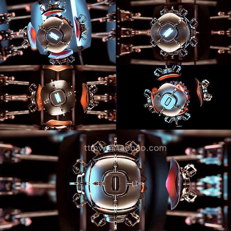 12个科技工业金属机器无缝循环动画视频素材VJloop舞台背景Techno