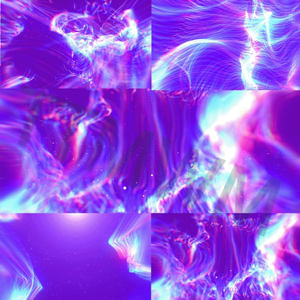 4个高清抽象紫色迷幻线条粒子动画动态舞台背景大屏动态视频素材