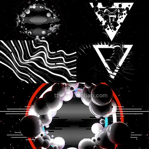 4黑白个霓虹灯光球动感节奏舞台背景大屏动画视频素材循环vjloops