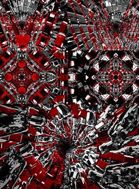 3个红色disco人物隧道动感节奏舞台背景大屏动画视频素材循环loop