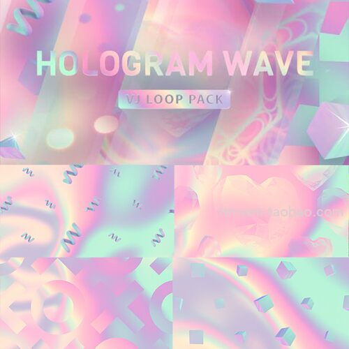 vjloop10个浅粉色梦幻蒸汽波背景动画视频素材舞台背景大屏 Wave