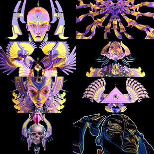 Resolume官网VJLOOP36个科幻外星生物机器人视频素材MachineHead