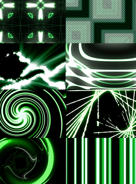 20个发光绿色无缝循环vjloops视频素材M3N3MAL舞台背景led大屏