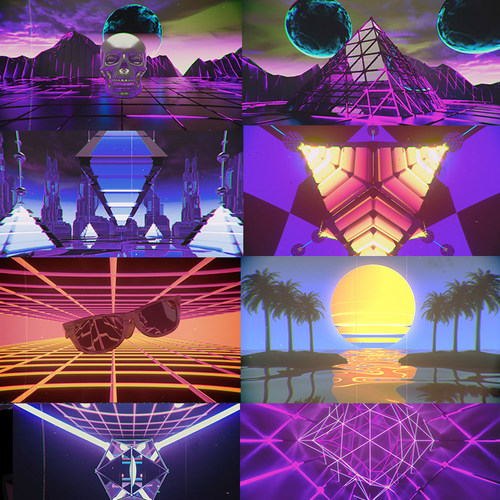 16个复古disco动感节拍科幻无缝循环vjloop视频素材Retro Vibes